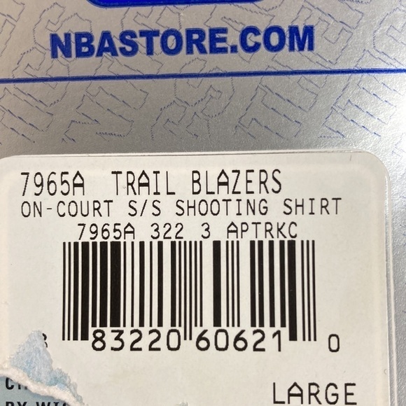 Official NBA NWT Trailblazers Shooting Shirt Jersey  L Portland Vintage 2000’s - Picture 3 of 16